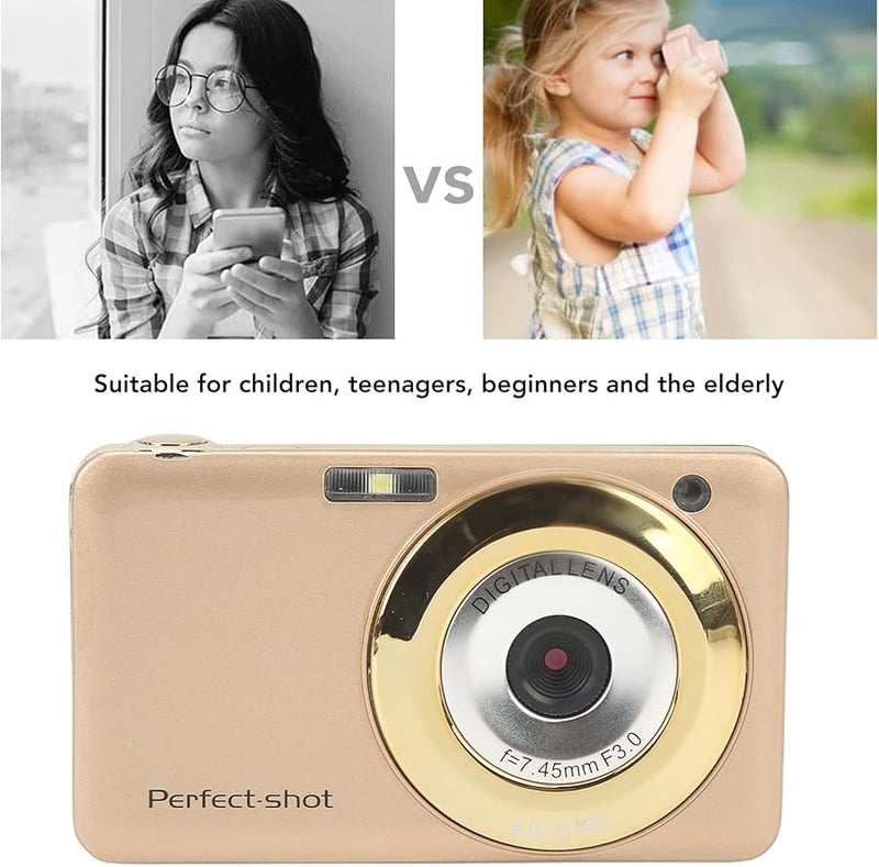 Gold 48MP Digital Camera 8x Optical Zoom Vlogging Camera with LED Fill Light for Beginners Students Adults - Image 5