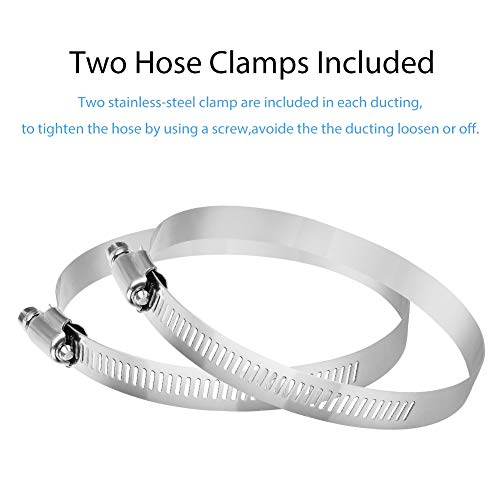 YIJUHOU 4 Inch 5 Feet Dryer Vent Hose, Flexible Aluminum Air Ducting for HVAC Ventilation, Fan Filter and Grow Tent, 2 Clamps Include - Image 4