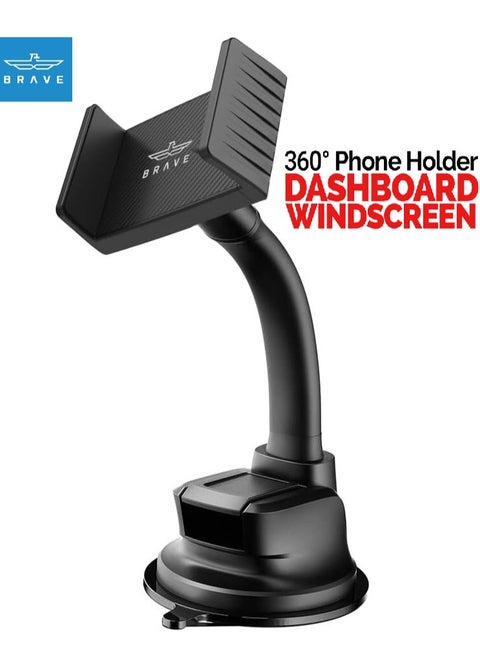 Car Phone Holder Car Holder Mobile Universal 360 Mobile Stand for Car Dashboard Windshield Compatible for 4.7" to 7" iPhone 15/14/13 series Samsung Galaxy S24 Series and Many More