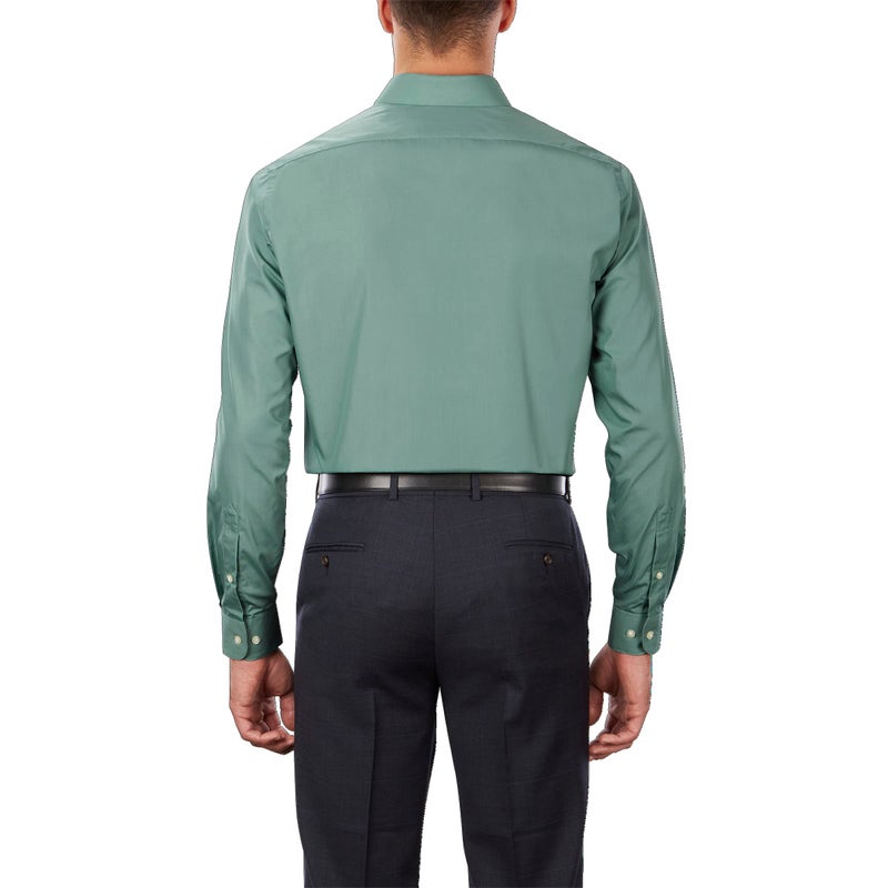 Van Heusen قميص رسمي للرجال من فان هيوزن بتصميم عادي من قماش البوبلين، ضباب المحيط، 18.5" للعنق 32"-33" للكم - Image 2