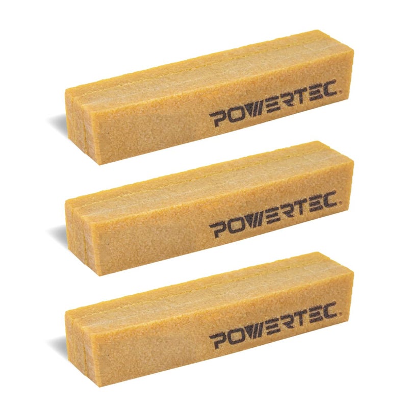 POWERTEC 71002P3V Abrasive Cleaning Stick for Sanding Belts Discs 812 3PK Natural Rubber Eraser Woodworking Shop Tools for Sanding Perfection