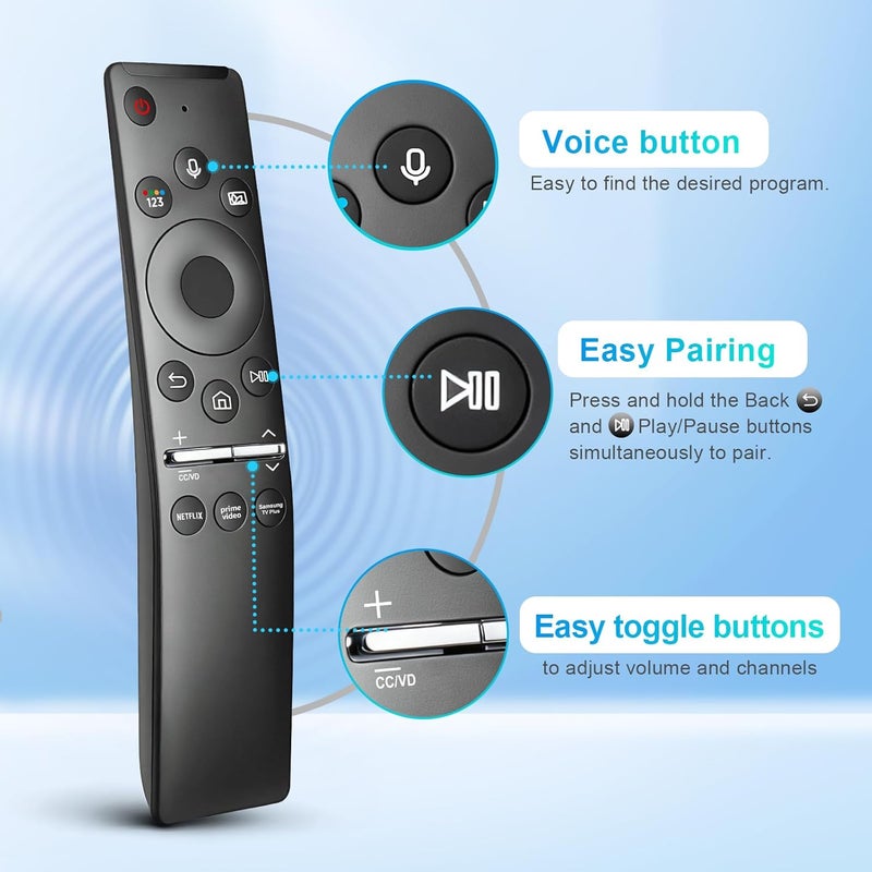 Tendodo Voice Remote for Samsung Smart TV Remote Control Replacement BN59-01330A RMCSPR1AP1 with Voice Function for Samsung Frame Crystal UHD Neo QLED OLED 4K 8K Smart TVs - Image 4