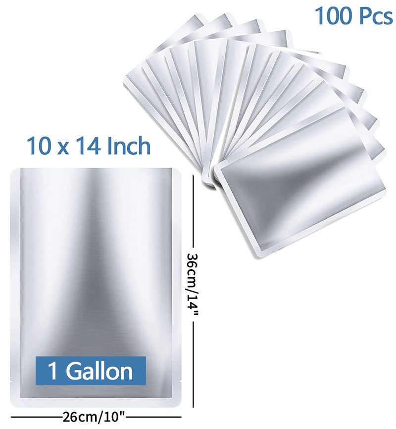 Venyat 100 Pieces 1 Gallon Mylar Bags 10 x 14 Inch, 5 Mil Mylar Bags for Food Storage Coffee Tea Beans Dry Food, Thick Sealable Mylar Bag - Image 2