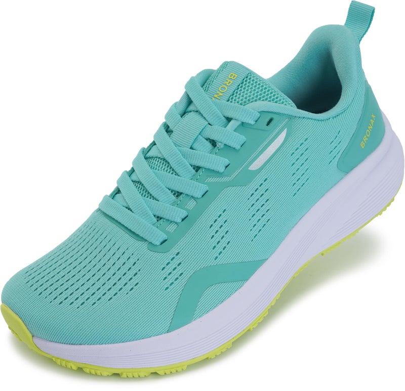 BRONAX Wide Toe Box Tennis Shoes for Women Lightweight Breathable Size 55w Stylish Athletics Gym Sports Sneakers Walking Pregnancy Fashion Female Footwear Green 36 - Image 2