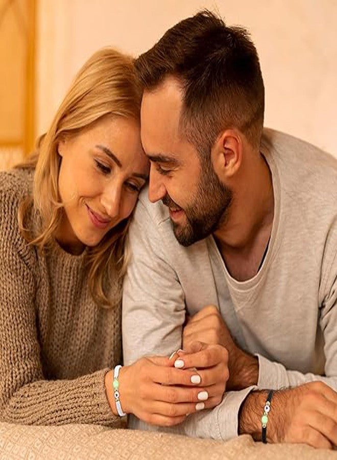 Thrillz Valentine Gift For Girlfriend Couple Bracelet For Men Women Heart Promise Bracelets With Golden Flower Love Gifts - Image 3