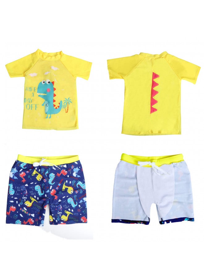 YAGATA Toddler Swimsuit Boy Cute 2t Swimsuit Boys Baby Boys Swimwear 3t Swimsuit Boys Swimsuit for Boys Yellow 2-3T 4 - Image 2
