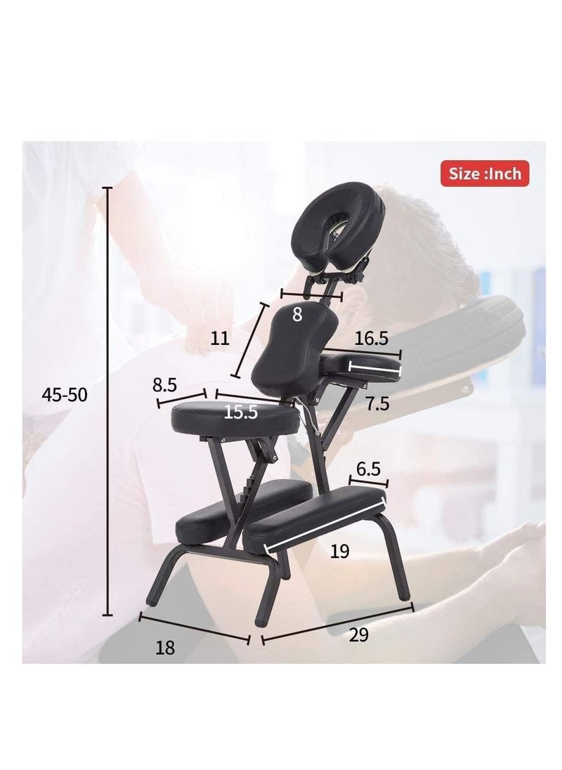 Cool Baby Style - COOLBABY Portable Massage Chairs Tattoo Chair Therapy Chair 4 Inches Thickness Sponge Height Adjustable Folding Massage Chair Face Cradle Salon Massage Chair SPA Chair Carring Bag - Image 1