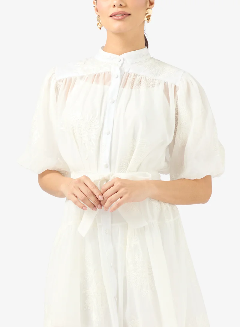 Khizana  Puff Sleeve Shirt Dress for Women | Best Price UAE
