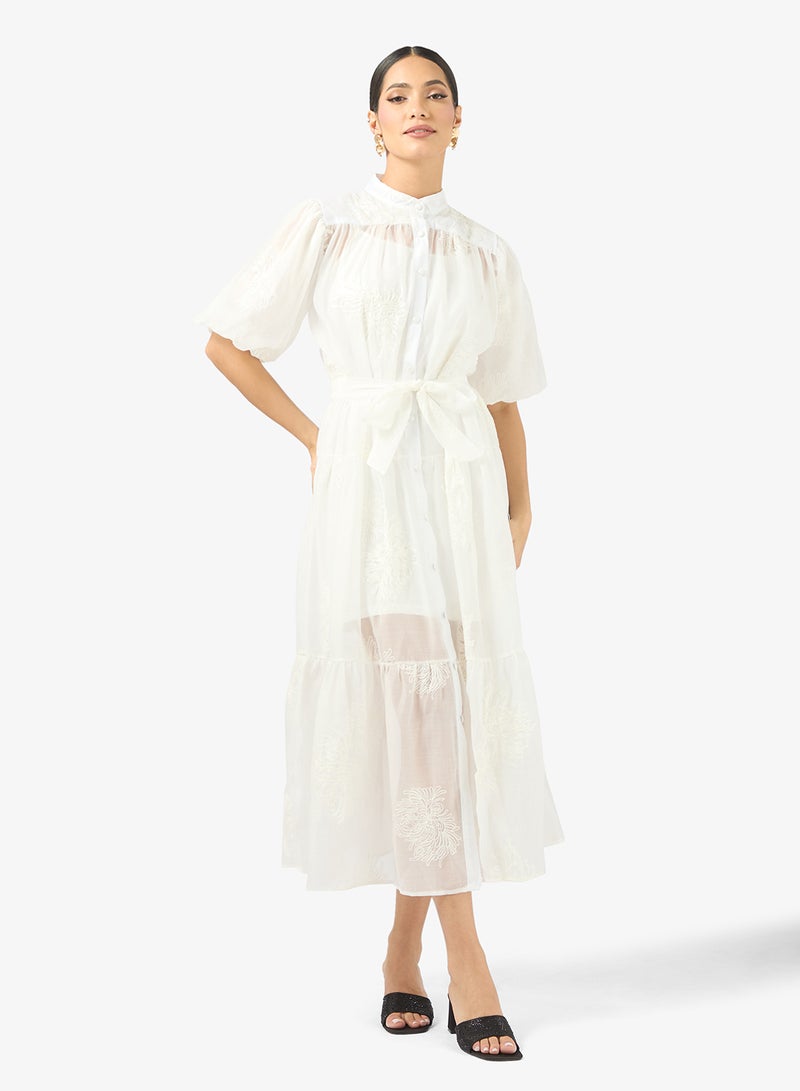 Khizana Puff Sleeve Shirt Dress - Image 1
