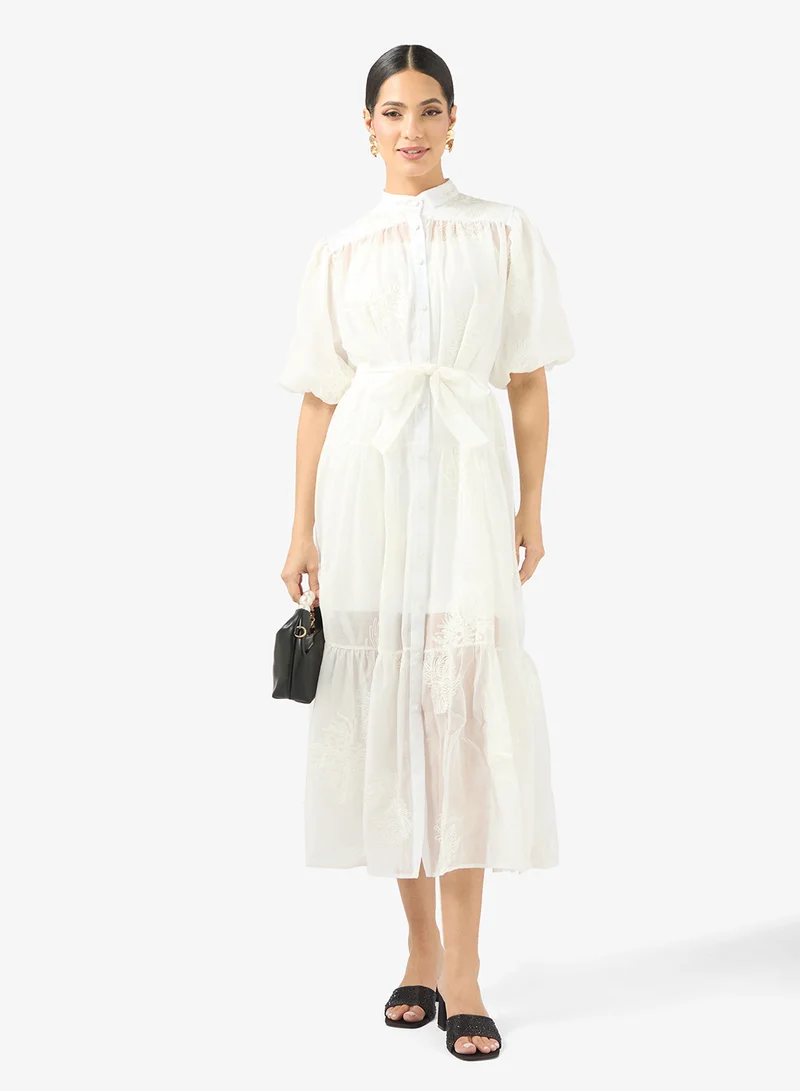 Khizana  Puff Sleeve Shirt Dress for Women | Best Price UAE