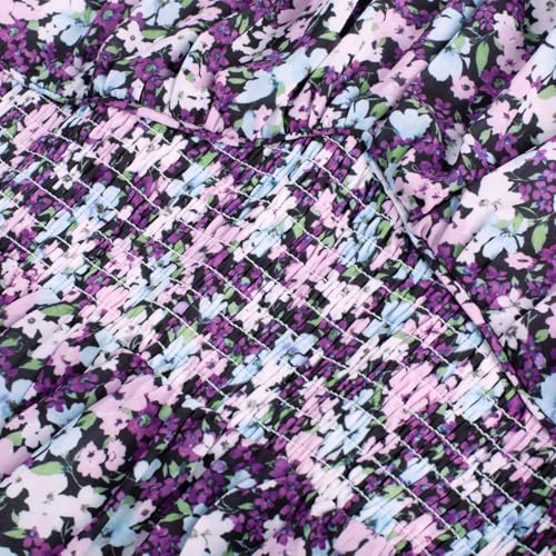 GRACE KARIN Summer Floral Dress for Women 2026,Off the Shoulder Smocked Bridesmaid Dresses,Formal Baby Shower Maxi Dresses Purple Flower S - Image 2