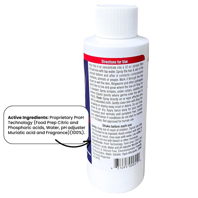 Ring Out - Control and Help Ringworm for Cats, Dogs, Sheep, Goats, Cattle, Horses, all Pets and Livestock makes 32 oz. of Spray - Image 3