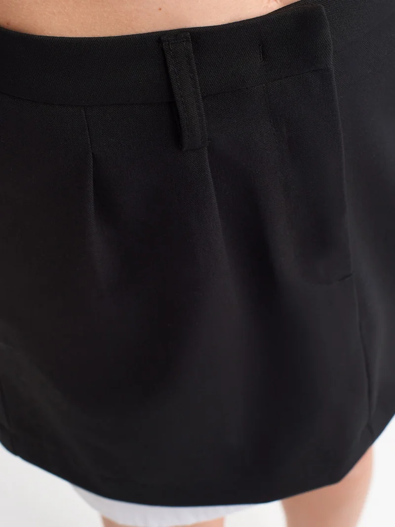 Dilvin 80809 Mini Skirt-Black