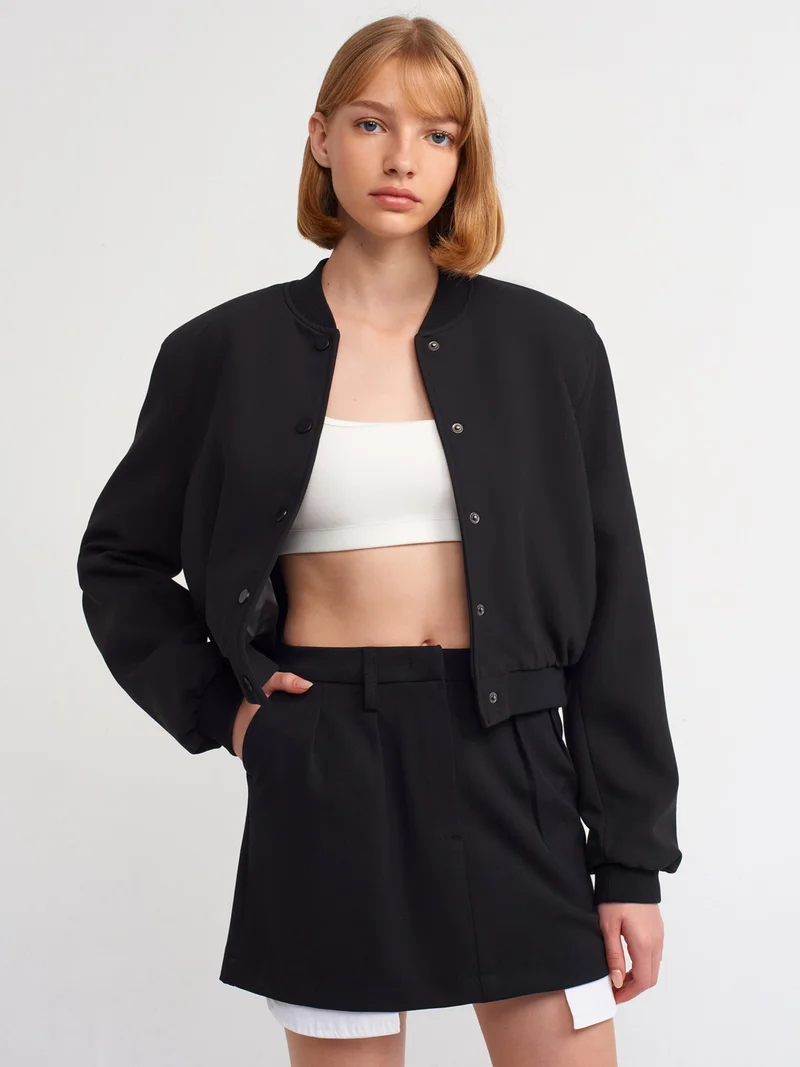 Dilvin 80809 Mini Skirt-Black
