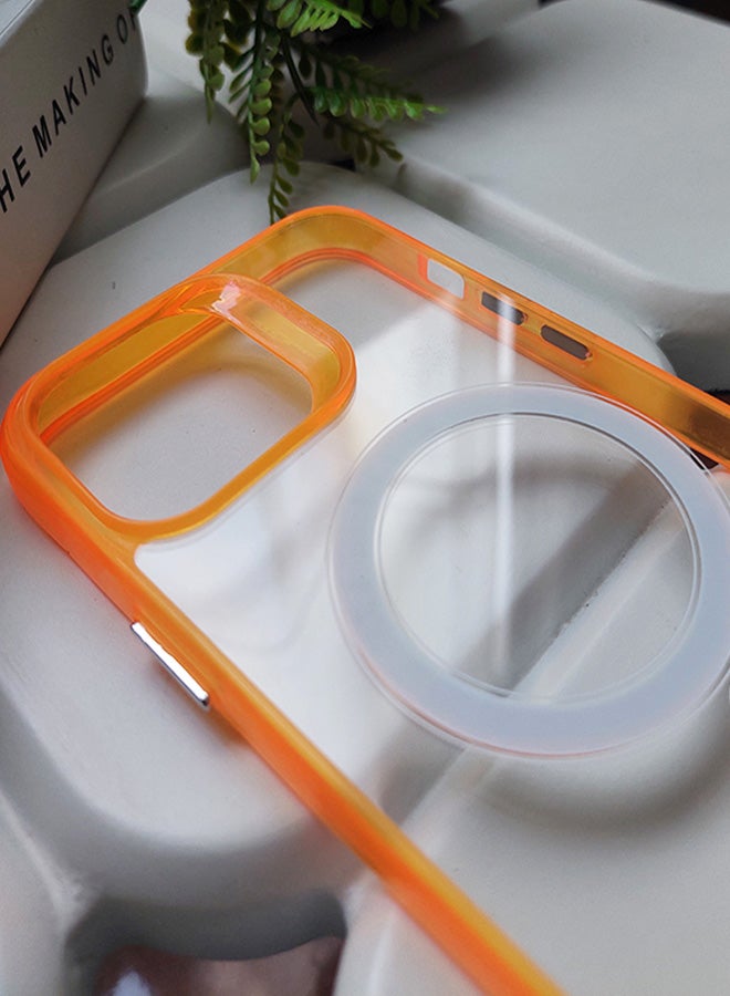 Magsafe Case for iPhone 14 Magsafe Clear Cover Magnetic Wireless Charging Support, Shockproof Protection, Scratch-Resistant for iPhone 14 - Orange - Image 3