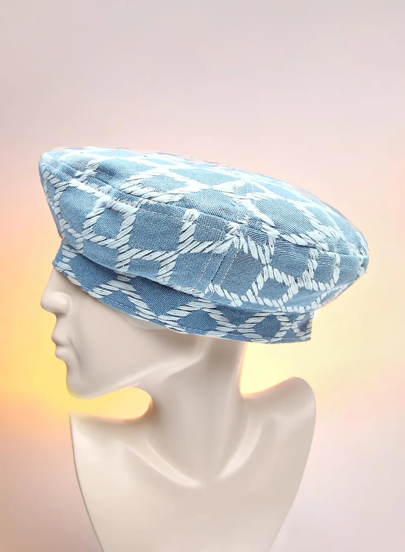 Haute Sauce Geometric Weave Beret Hat
