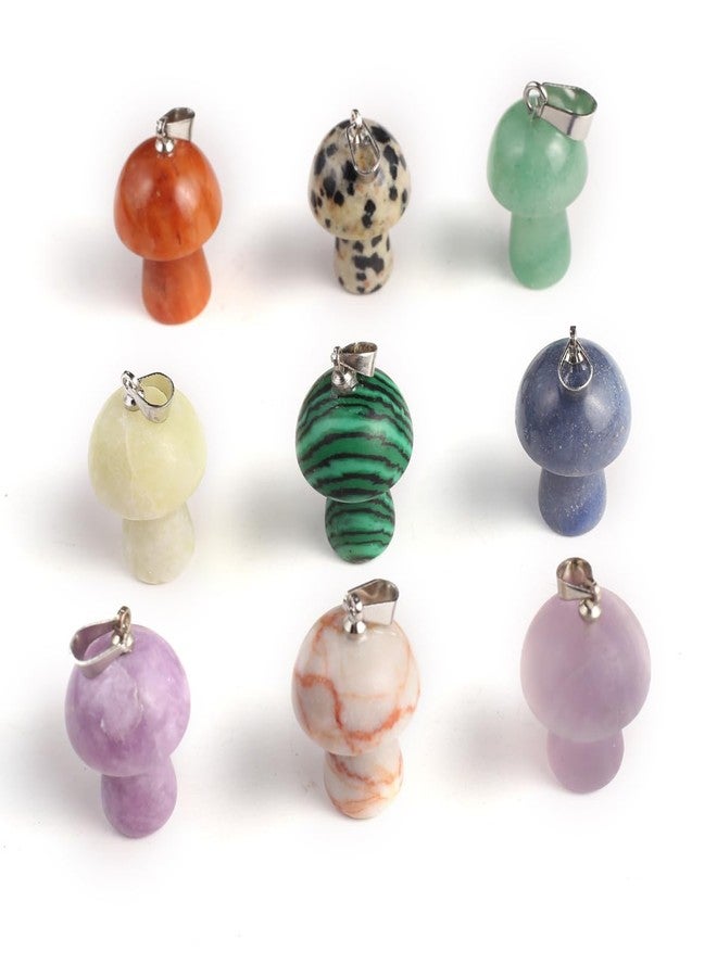 Zotoone 20PCS Natural Stone Pendant Mushroom Shaped Amethyst Rose Quartz Agate Wing Shape Charm For Jewelry Making DIY Necklace Accessory Gift Party - Image 1