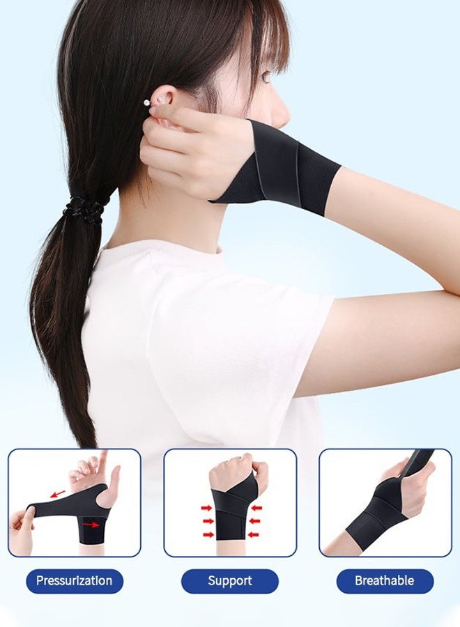 زوج واحد من دعامة المعصم، دعامة معصم زندية مرنة فائقة النحافة لتمزق الرباط الصليبي الخلفي، أربطة معصم لإصابات الاستخدام المتكرر للمعصم، دعامة معصم لتخفيف آلام متلازمة النفق الرسغي والتهاب الأوتار، تناسب كلا المعصمين - Image 4