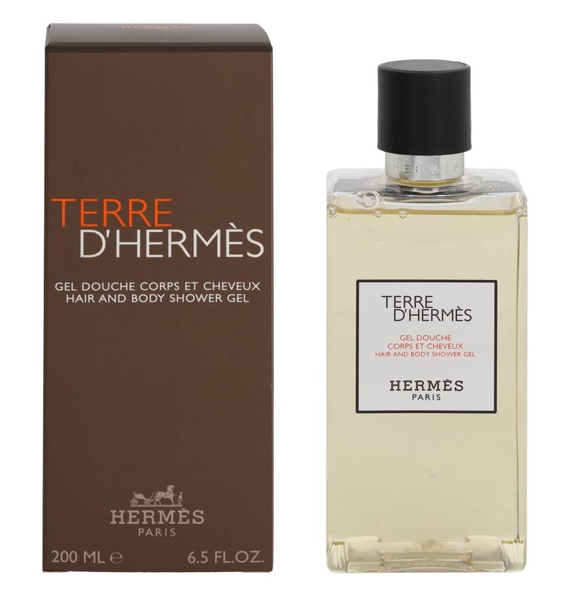 Hermes Terre d'Hermes for Men Hair and Body Shower Gel, 6.5 Ounc