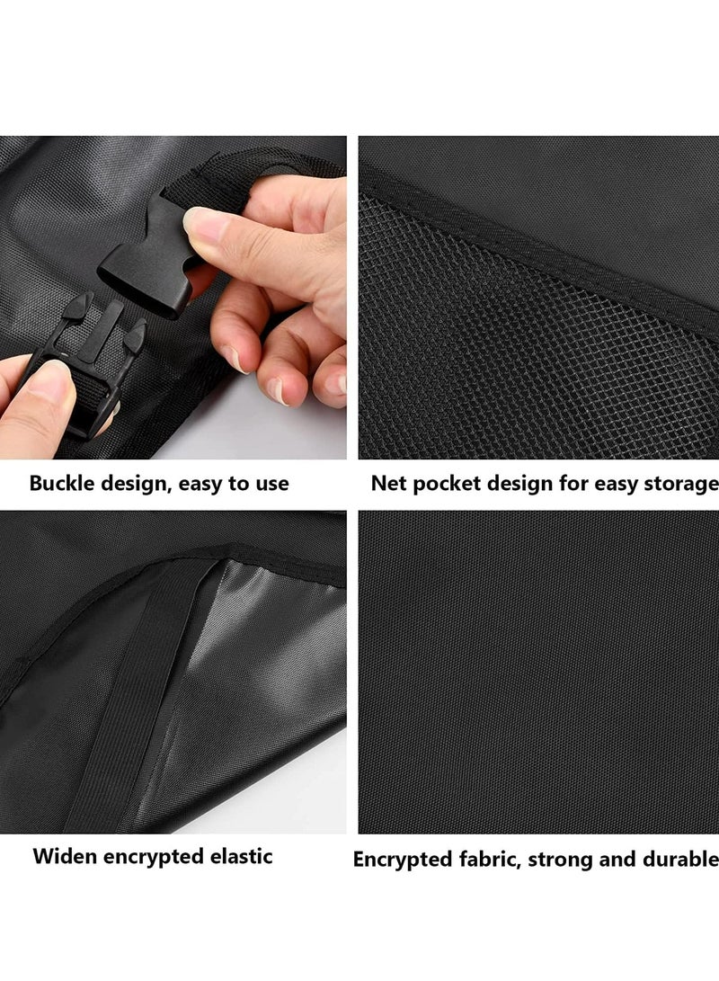 Oasisgalore Car Seat Kick Mats, 2-Pack, with Adjustable Strap, Mesh Pockets, Protects from Stains, Mud, Scratches - Image 3