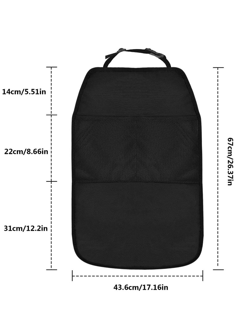 Oasisgalore Car Seat Kick Mats, 2-Pack, with Adjustable Strap, Mesh Pockets, Protects from Stains, Mud, Scratches - Image 5