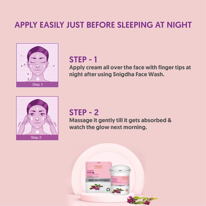 VLCC Snigdha Skin Whitening Night Cream 50g - Image 5
