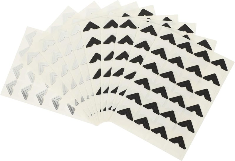 NUOBESTY 10 Sheets Photo Corners Stickers Self Adhesive Mounting Corners for Scrapbooking Journaling and Photo Albums Total Each - Image 1