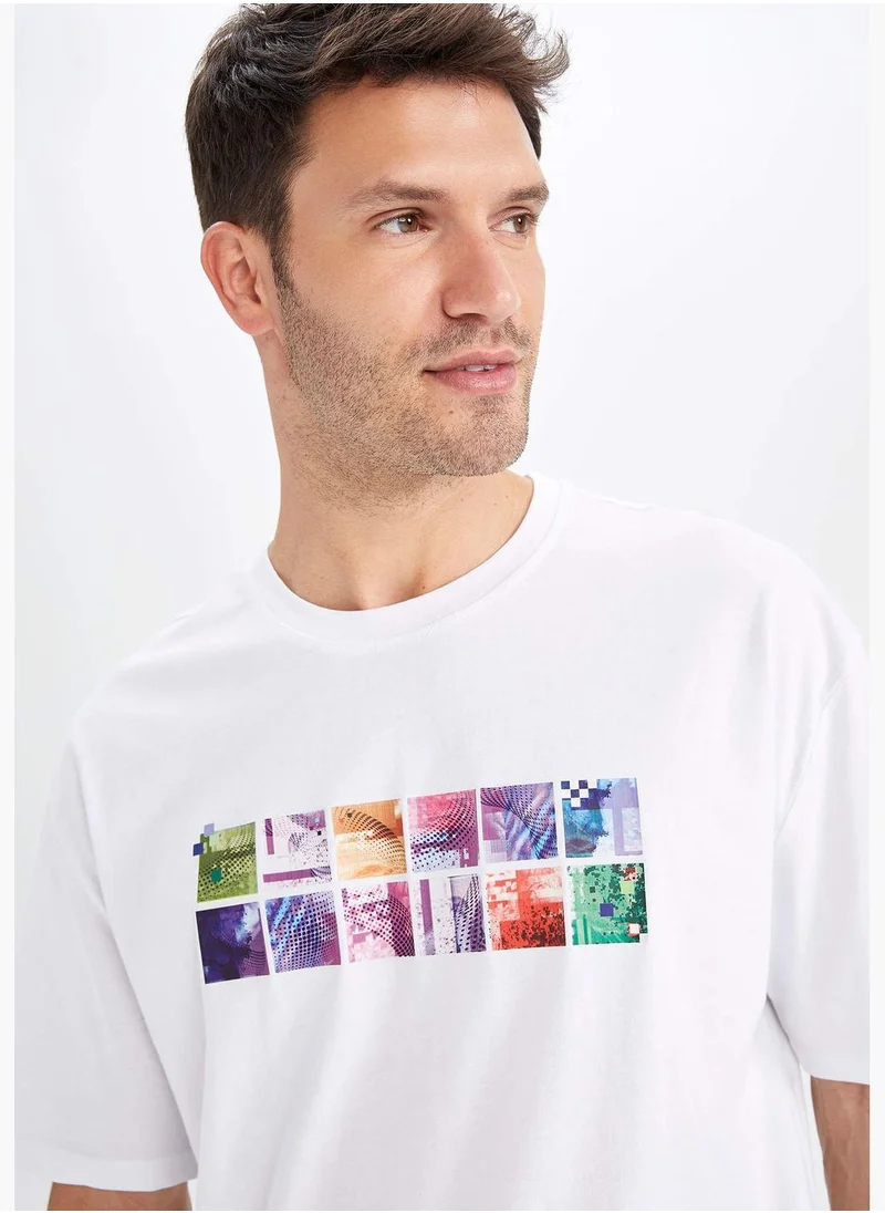 DeFacto Oversize Fit Short Sleeve Minimal Slogan Print T-Shirt