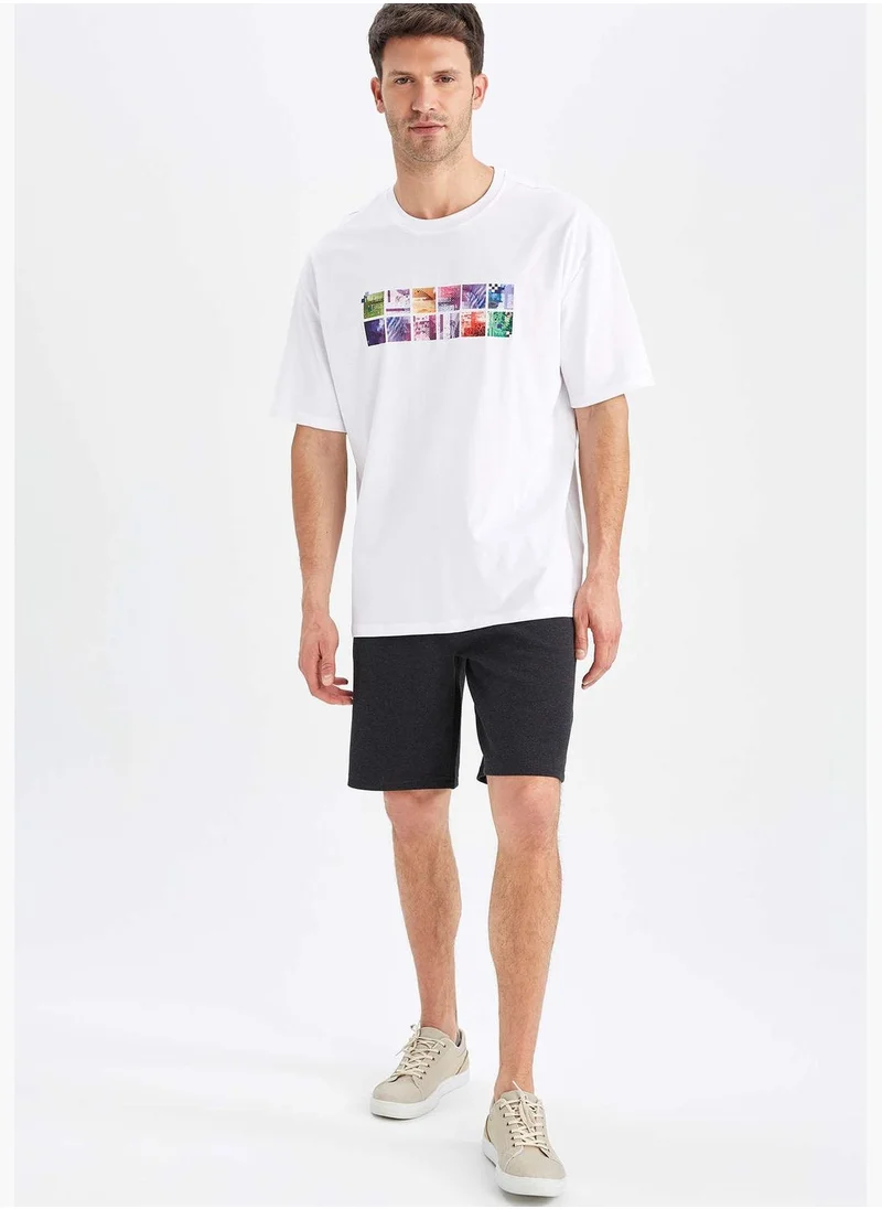 DeFacto Oversize Fit Short Sleeve Minimal Slogan Print T-Shirt