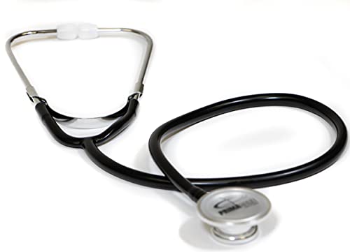 PRIMACARE ستيثوسكوب بيediatrية بحجم 22 بوصة من برايم كير DS-9291-BK للأدوات السريرية والفحص، خفيف الوزن ورأس مزدوج مرن من الألمنيوم، أسود - Image 2