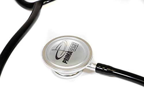 PRIMACARE ستيثوسكوب بيediatrية بحجم 22 بوصة من برايم كير DS-9291-BK للأدوات السريرية والفحص، خفيف الوزن ورأس مزدوج مرن من الألمنيوم، أسود - Image 3