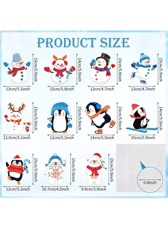 Faccito 62 Pieces Winter Bulletin Board Decorations Penguin Snowflake Snowman Cutouts Christmas Tree Cutouts Winter Snow Bulletin Board Set With Glue Point Dots For Winter Christmas Classroom Party Supplies - Image 2