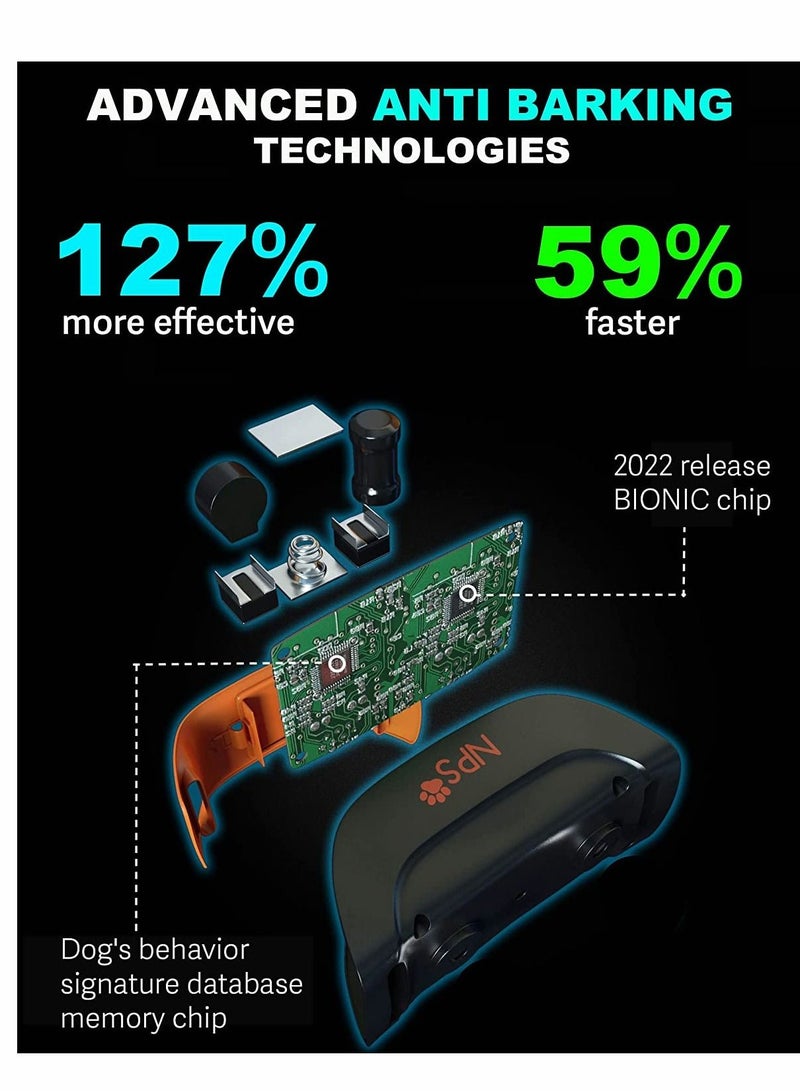 SYOSI Dog Bark Collar For Large Small Medium Dogs 5-150 Lbs  No Shock no with Smart Sensitivity & Intensity Beep Vibration Release  Anti Barking Behavior Training Device - Image 2