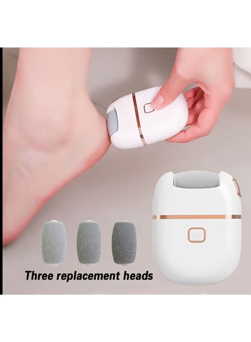 Electric foot scrubber with two replacement heads – removes dead skin and softens heels – complete foot care - Image 1