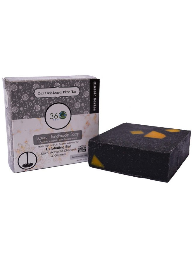 360Feel Old Fashioned Pine Tar Soap Exfoliant Handmade Man Soapmade With Real Tar And Honey Masculine Fragrance  - Image 5