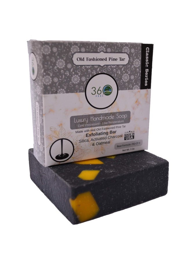 360Feel Old Fashioned Pine Tar Soap Exfoliant Handmade Man Soapmade With Real Tar And Honey Masculine Fragrance  - Image 4