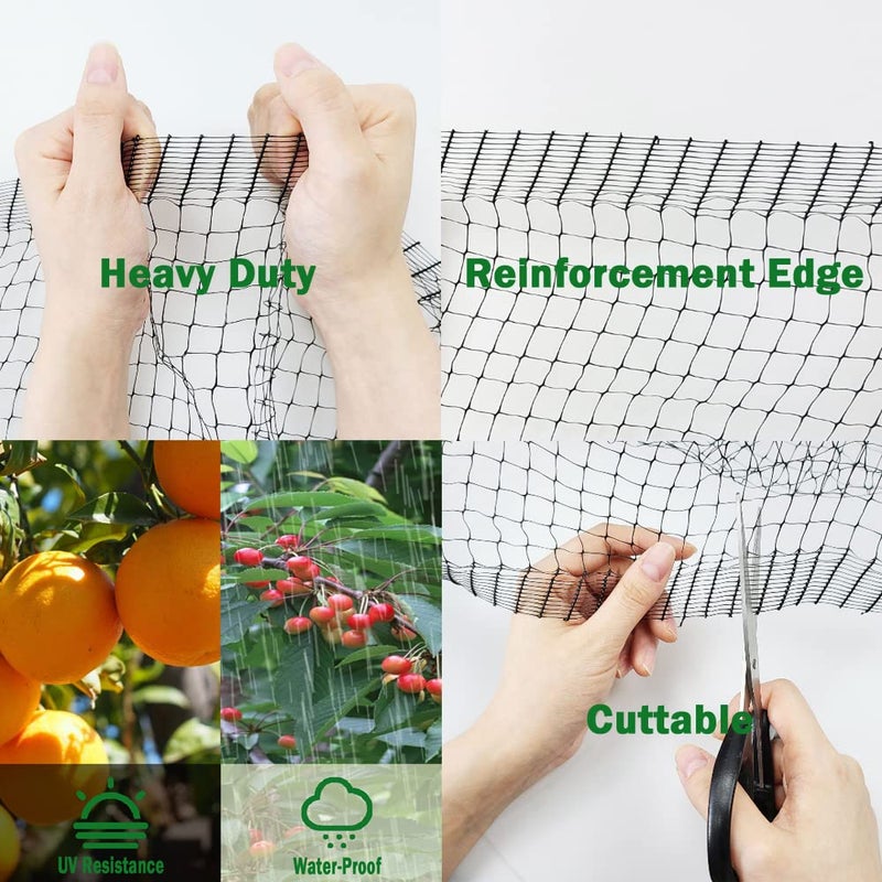POYEE POYEE Garden Bird Netting - 13 x 50 FT Heavy Duty Garden Net Provide Better Protection for Vegetables and Fruit Trees - Against Birds, Deer and Other Pests  - Image 5