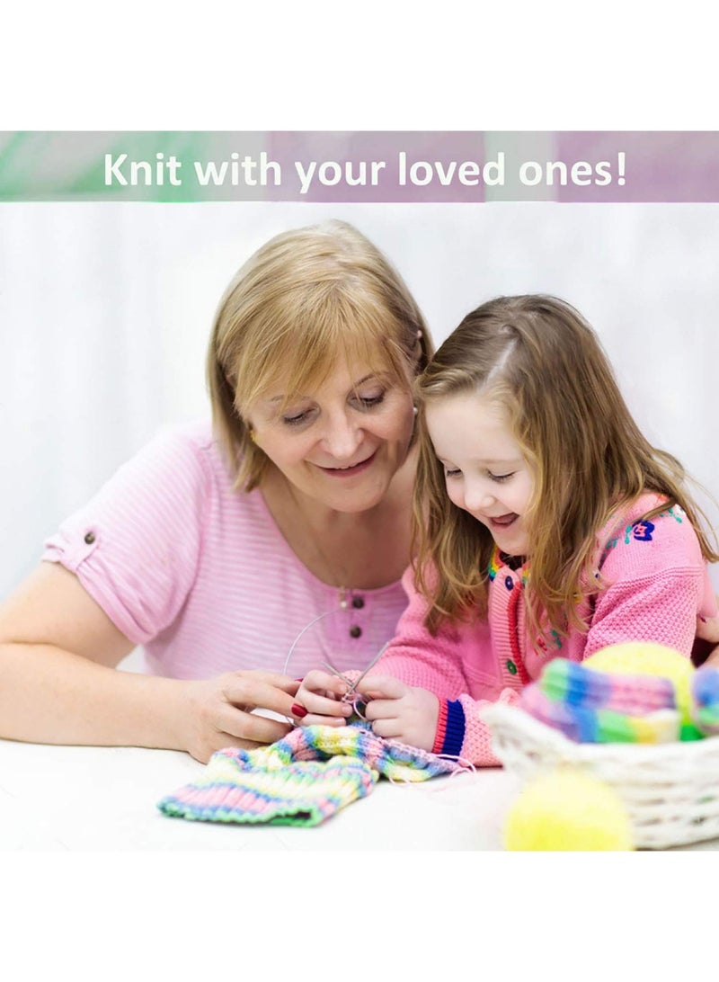 سونسر 6 قطع من خيوط الأكريليك متعددة الألوان ، خيوط الكروشيه متعددة الألوان مع خطافات الكروشيه وإبر الحياكة وعلامات الغرز ودبابيس برأس لؤلؤي (5 طبقات) - Image 4