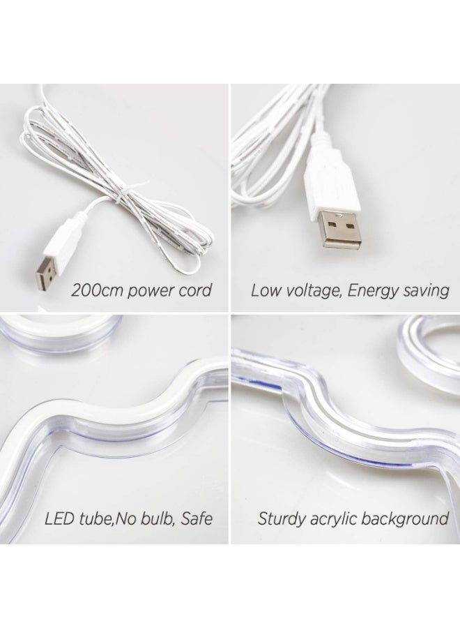 الروهيت لافتات نيون LED على شكل لوحة ألعاب لتزيين الحائط، متعددة الألوان 27.5 × 41 سم - Image 3