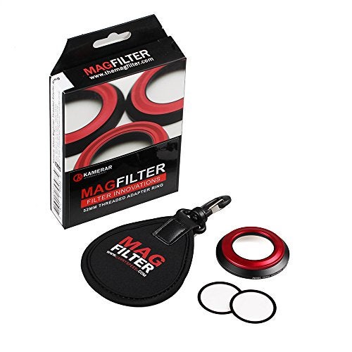 Kamerar MagFilter 52mm Threaded Adapter Ring with Carrier Bag, Magnetic Lens Filter Adapter Rings for Sony RX100 IV, V, VI, VII, Canon G5X Mark I II G7X Mark I II III G9X, Nikon, and Panasonic - Image 1