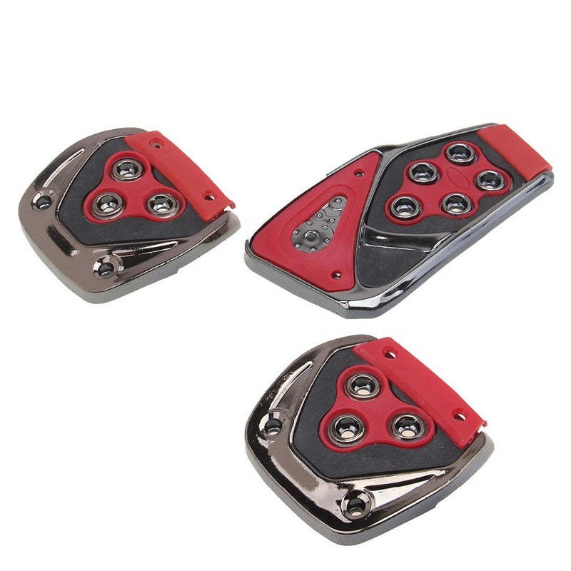 Oshotto 3 Pcs Non-Slip Manual CS-375 Car Pedals kit Pad Covers Set Compatible with Maruti Suzuki Zen Estilo (Red) - Image 3