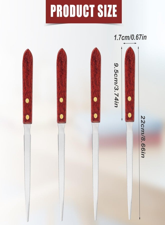 XIHIRCD مجموعة XIHIRCD من 4 فتاحات رسائل خشبية، وفتاحات رسائل من الفولاذ المقاوم للصدأ برأس مدبب، وقاطع ورق، وفتاحة رسائل للاستخدام المنزلي والمكتبي والمدرسي - Image 2