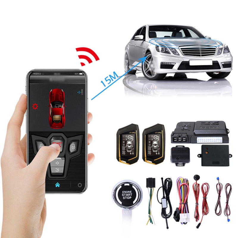Car Remote Starter Multicolor 24H Lcd Monitoring - Vibration Alarm Pke Keyless Entry for Car Anti-Theft & Temperature Control - Image 4
