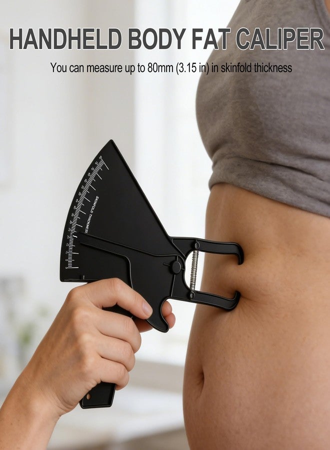 Yinhing Body Fat Caliper,0-80mm Accurate Skinfold Measurement Tool with Easy-Read Scale, Home Use Fitness & Tracker for Men and Women (Black) - Image 3