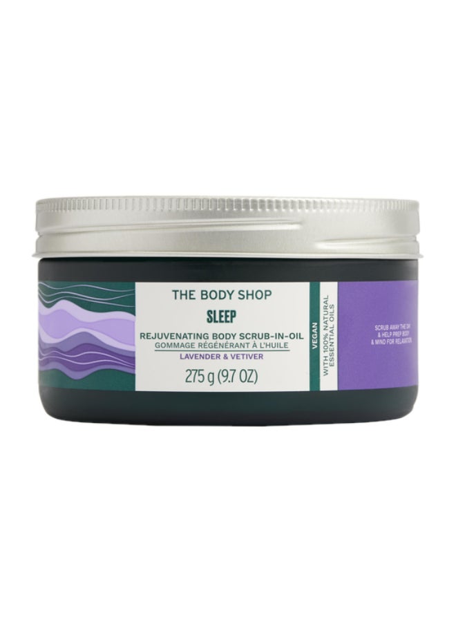 THE BODY SHOP Sleep Rejuvenating Scrub-in-Oil – Aromatic Salt-in-Oil Body Exfoliator | Softens, Smooths & Nourishes Skin | Enriched with Lavender & Vetiver Essential Oils, Shea Butter & Olive Oil, 275 g - Image 1