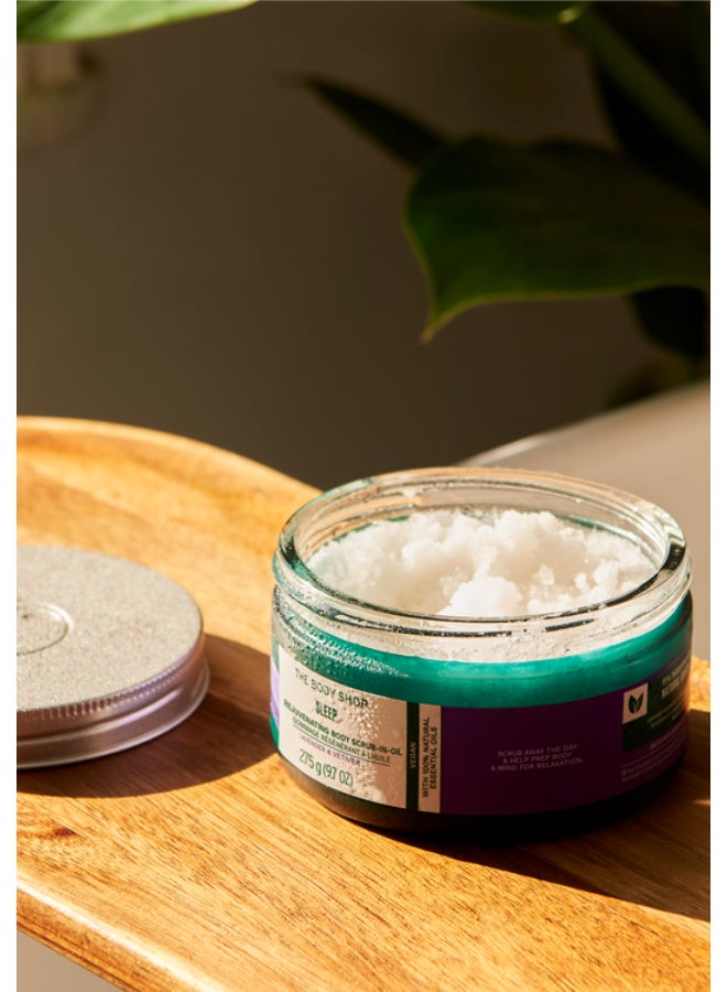 THE BODY SHOP Sleep Rejuvenating Scrub-in-Oil – Aromatic Salt-in-Oil Body Exfoliator | Softens, Smooths & Nourishes Skin | Enriched with Lavender & Vetiver Essential Oils, Shea Butter & Olive Oil, 275 g - Image 2