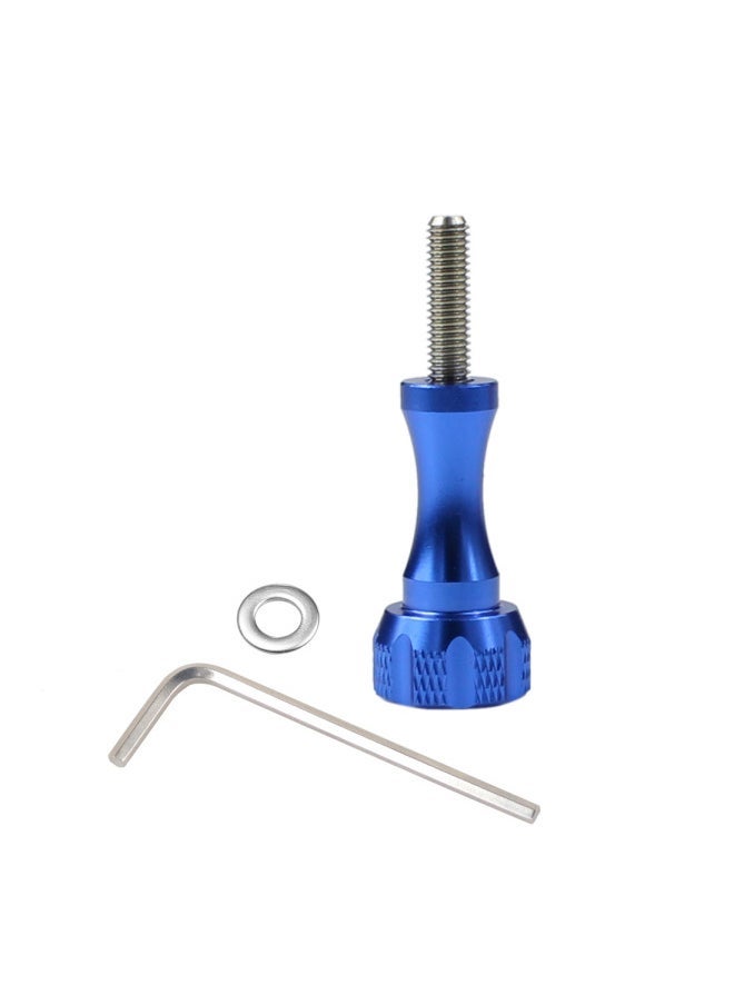 Suitable For GoPro11/10 Insta360 X3/2 Motion Camera Long And Short Screw Aluminum Alloy Fixed Screw Wire-Color:Long Wrench Washer Blue - Image 1