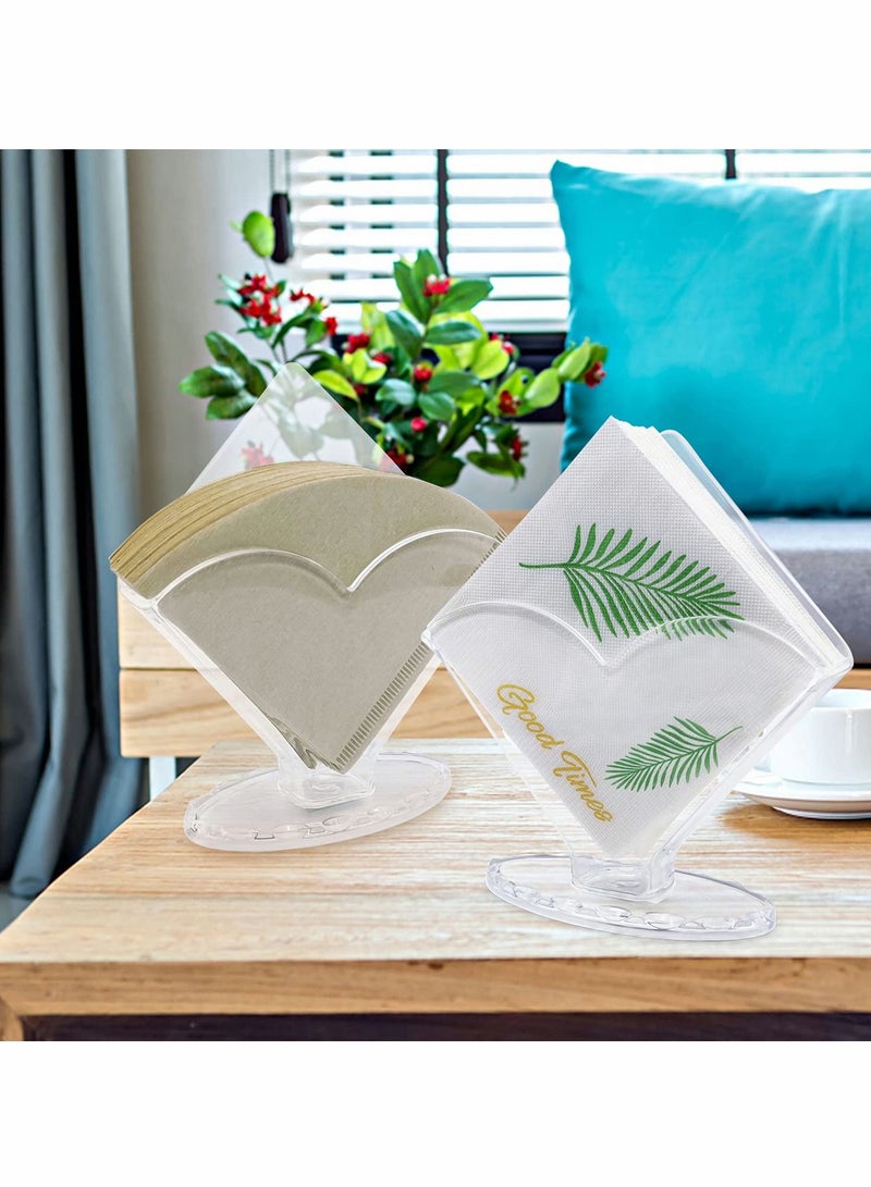 Acrylic Napkin Holder Decorative Clear Beverage for Bathroom Kitchen Dining Table Coffee Filter Hotel Restaurant décor 2 Pack