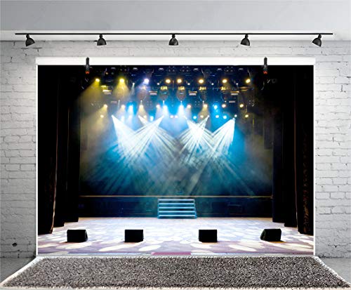 Leyiyi 6x4ft Luxury Stage Spotlight Backdrop Concert Live Plateform Banner Vintage Curtain Celebrity Background Drama Music Show Kids Birthday Adults Vlogger Portrait Studio Prop Vinyl Wallpaper - Image 4