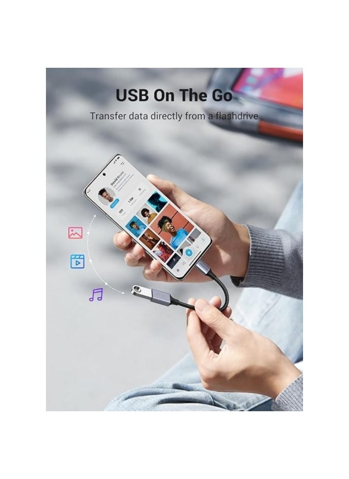 M-PARD - M-PARD Type-c to USB A 3.1 Adapter,USB C Male to USB Female Adapter Nylon Braid,Type-C OTG Cable Compatible with iPhone 16 15 Pro, Samsung S23 Ultra, MacBook Pro 2022, MacBook Air/Mini,iPad，etc - Image 1
